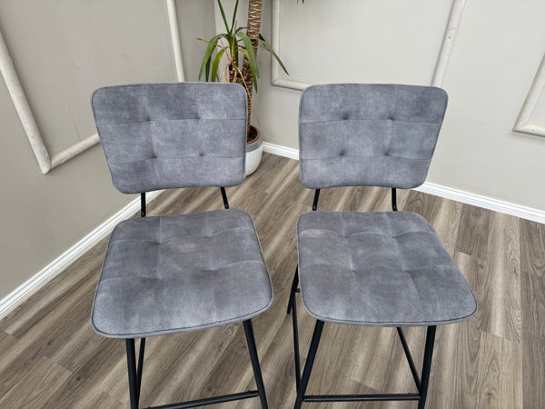 Toronto Silver Fabric Swivel Bar Stool Kitchen High Chairs