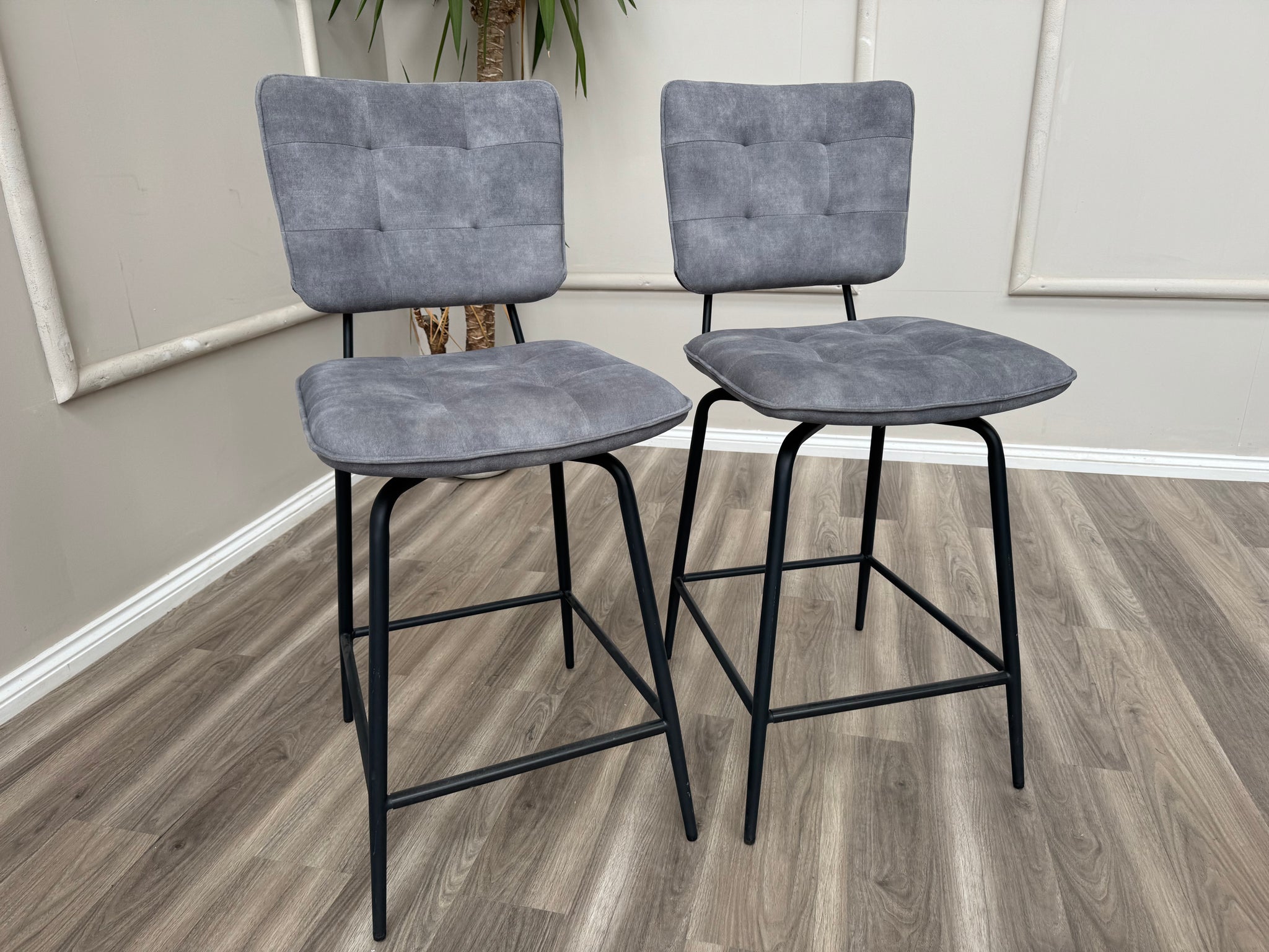 Toronto Silver Fabric Swivel Bar Stool Kitchen High Chairs