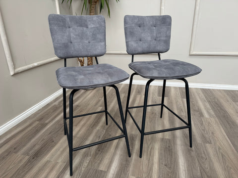 Toronto Silver Fabric Swivel Bar Stool Kitchen High Chairs