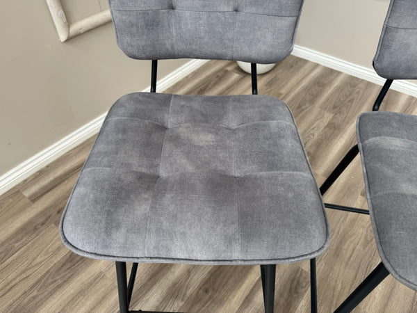 Toronto Silver Fabric Swivel Bar Stool Kitchen High Chairs