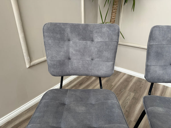 Toronto Silver Fabric Swivel Bar Stool Kitchen High Chairs