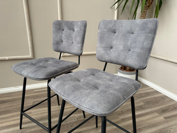Toronto Silver Fabric Swivel Bar Stool Kitchen High Chairs