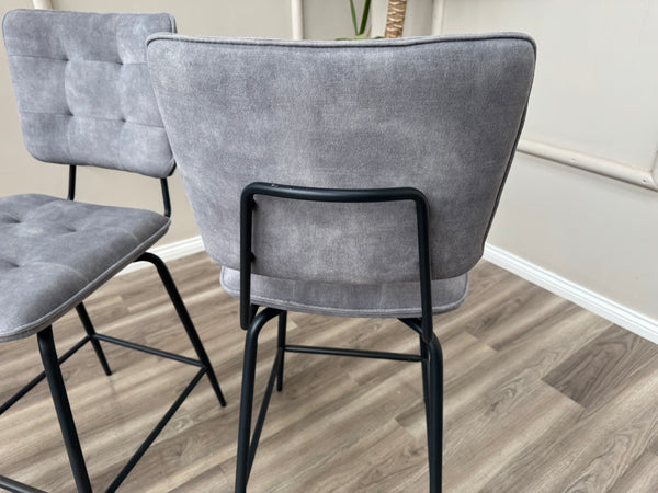 Toronto Silver Fabric Swivel Bar Stool Kitchen High Chairs