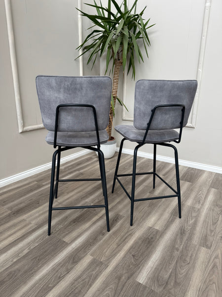 Toronto Silver Fabric Swivel Bar Stool Kitchen High Chairs