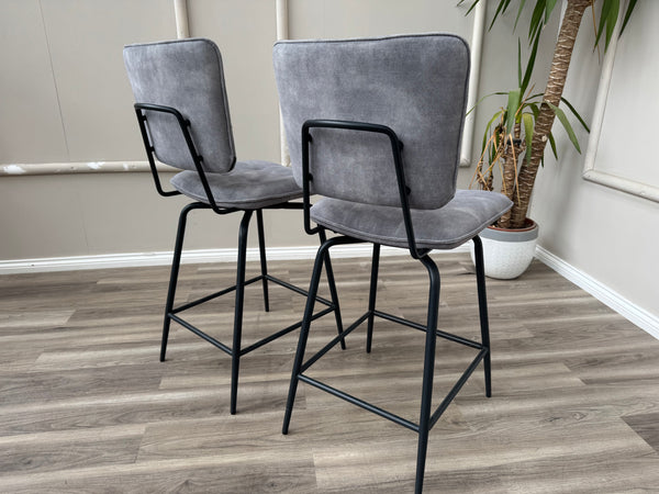 Toronto Silver Fabric Swivel Bar Stool Kitchen High Chairs