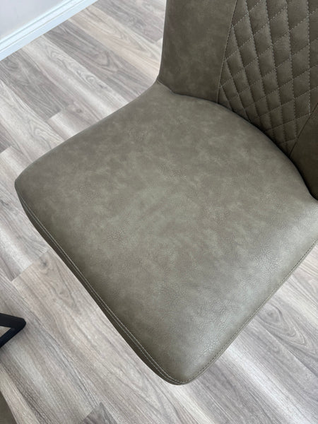 Loki Cantilever Faux Grey Leather Contemporary Scandinavian Style Dining Chair