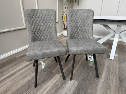 Earth Soft Faux Leather Contemporary Stylish Aesthetic Grey Dining Chair