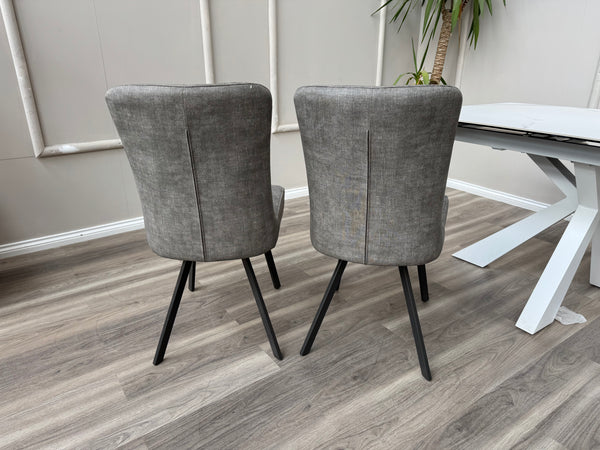 Earth Soft Faux Leather Contemporary Stylish Aesthetic Grey Dining Chair