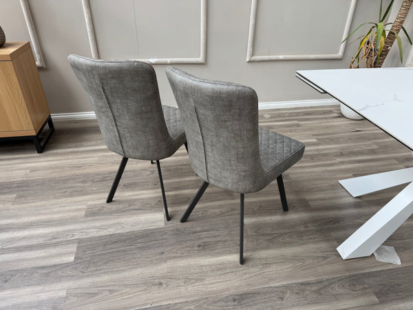 Earth Soft Faux Leather Contemporary Stylish Aesthetic Grey Dining Chair