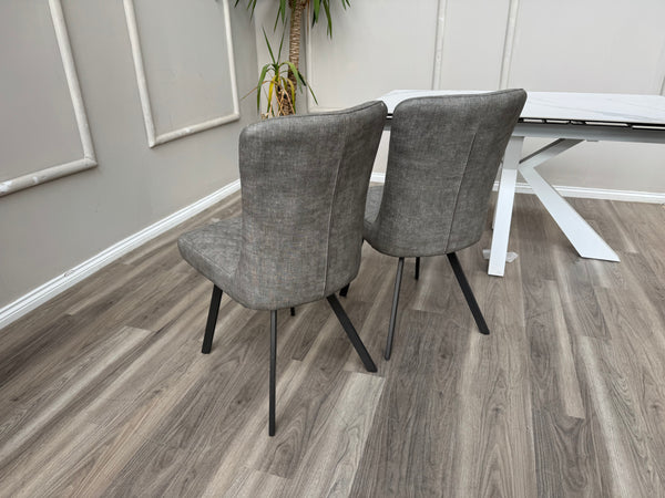Earth Soft Faux Leather Contemporary Stylish Aesthetic Grey Dining Chair