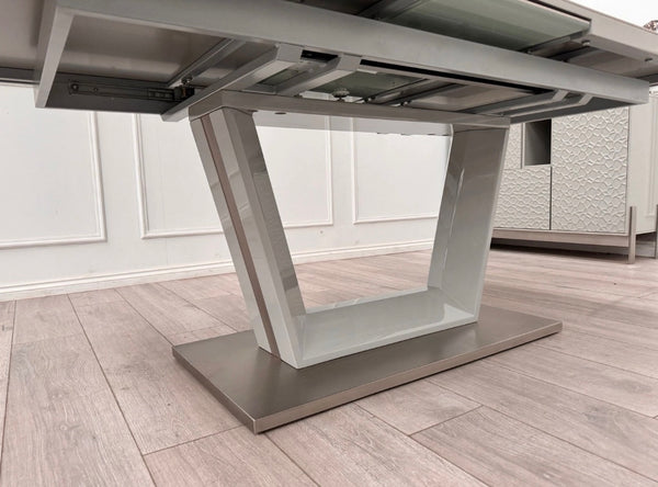 Grigio Large Extending Ceramic Dining Table Marble Top Effect 178-216cm