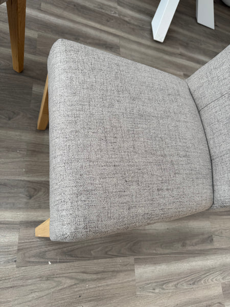 Augusta Pebble Fabric Buttoned Back Wooden Dining Chairs