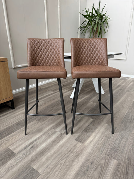 Earth Soft Faux Leather Contemporary Stylish Aesthetic Tan Bar Stool