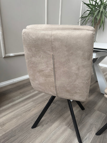 Njord Swivel Dining Chairs Sand Fabric Scandinavian Style Chair (Choose Quantity)