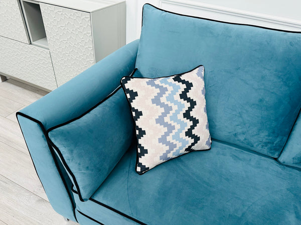Brand New Santorini Teal Velvet Corner Sofa - Ready for fast delivery