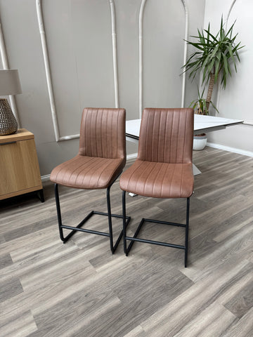 Terra Compact Bodahl Tan Faux Leather Contemporary Stylish Aesthetic Bar Stool