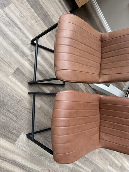 Terra Compact Bodahl Tan Faux Leather Contemporary Stylish Aesthetic Bar Stool