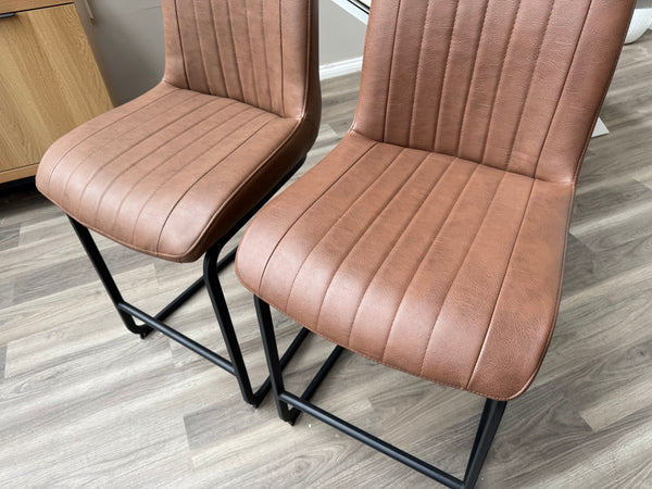 Terra Compact Bodahl Tan Faux Leather Contemporary Stylish Aesthetic Bar Stool