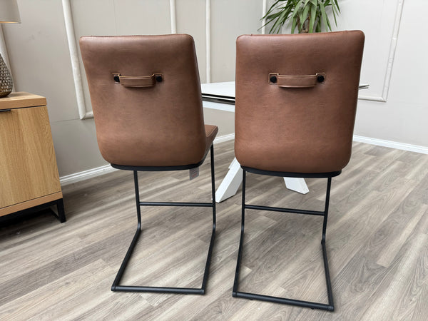 Terra Compact Bodahl Tan Faux Leather Contemporary Stylish Aesthetic Bar Stool