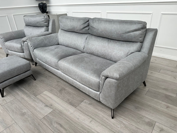 Contempo Grey 3 Seater Sofa + Armchair + Footstool RRP £3,785