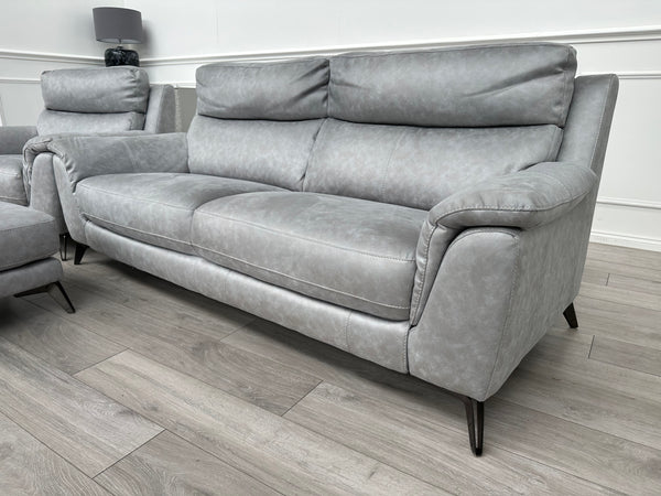 Contempo Grey 3 Seater Sofa + Armchair + Footstool RRP £3,785