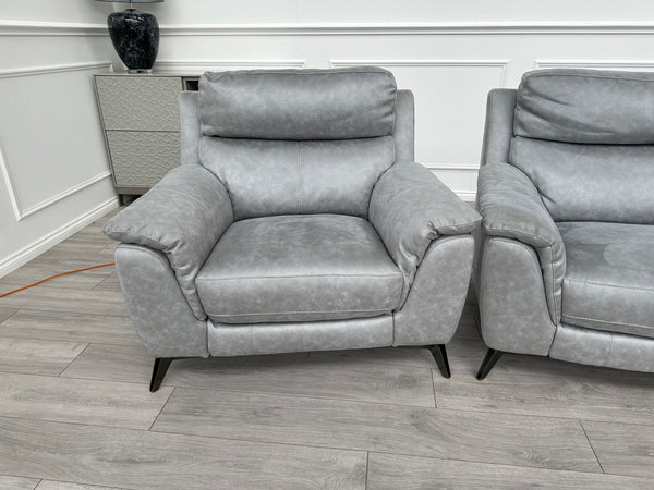 Contempo Grey 3 Seater Sofa + Armchair + Footstool RRP £3,785