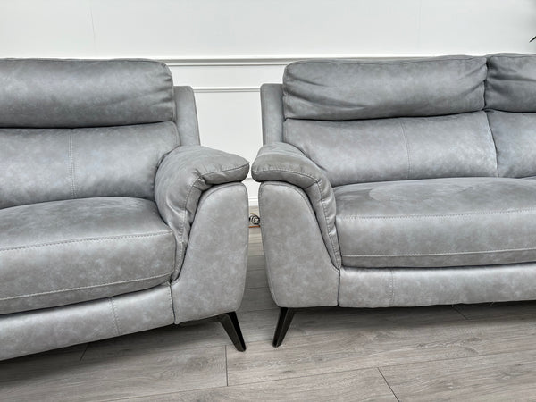 Contempo Grey 3 Seater Sofa + Armchair + Footstool RRP £3,785