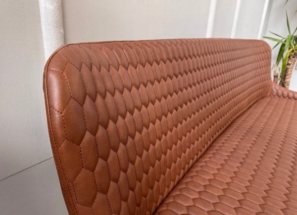 Osaka Tan Faux Leather Contemporary Stylish Aesthetic Dining Bench