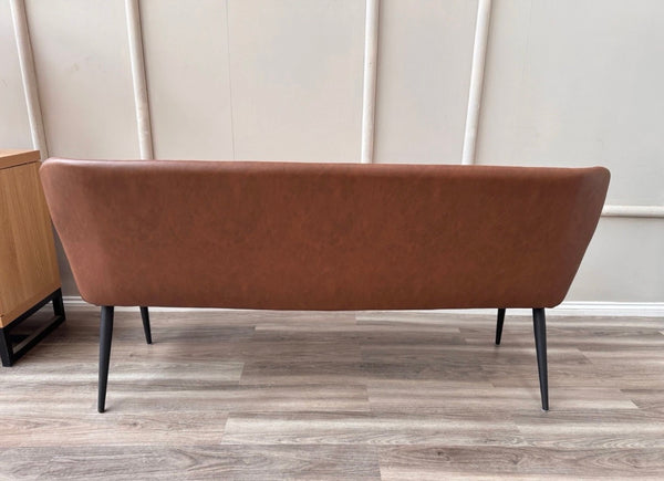 Osaka Tan Faux Leather Contemporary Stylish Aesthetic Dining Bench