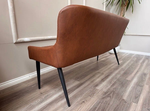 Osaka Tan Faux Leather Contemporary Stylish Aesthetic Dining Bench