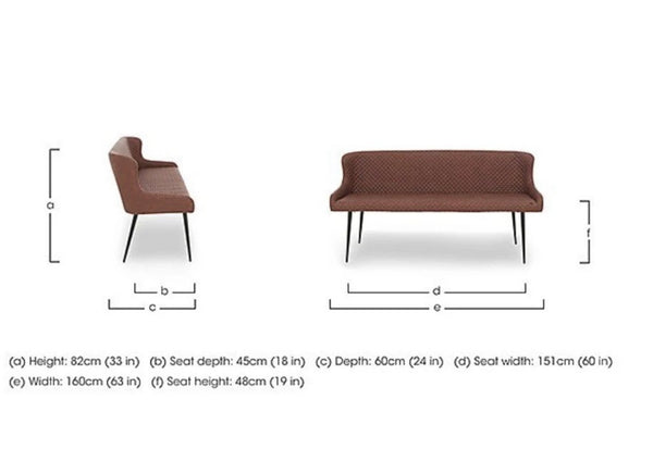 Osaka Tan Faux Leather Contemporary Stylish Aesthetic Dining Bench