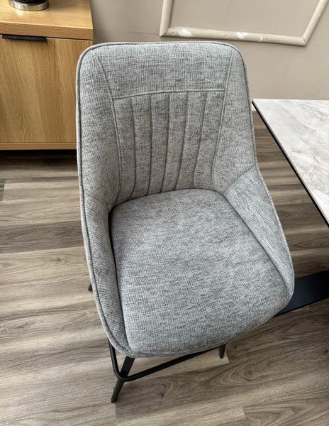 Crete Grey Fabric Swivel Stylish Aesthetic Bar Stool