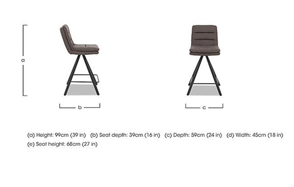 Njord Swivel Bar Stool Anthracite Fabric Scandinavian Style Kitchen High Chair (Choose Quantity)