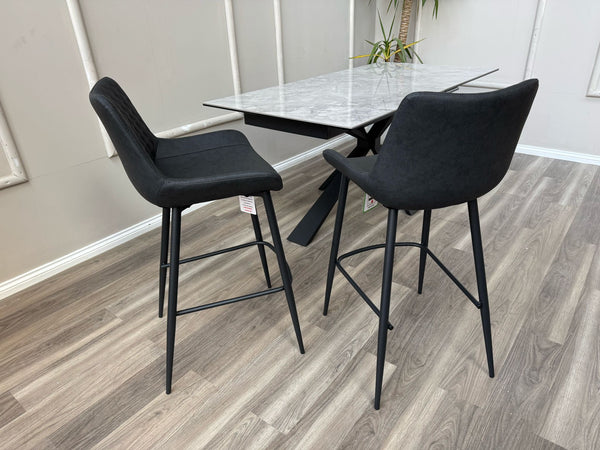 Ion Faux Leather Contemporary Stylish Aesthetic Charcoal Grey Bar Stool