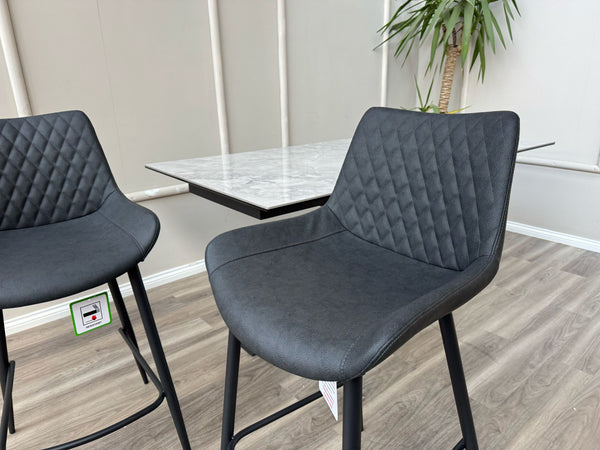 Ion Faux Leather Contemporary Stylish Aesthetic Charcoal Grey Bar Stool