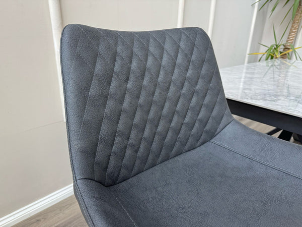 Ion Faux Leather Contemporary Stylish Aesthetic Charcoal Grey Bar Stool