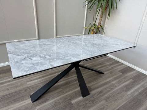 Crete Large Extending Ceramic Dining Table Marble Top Effect 180-220cm