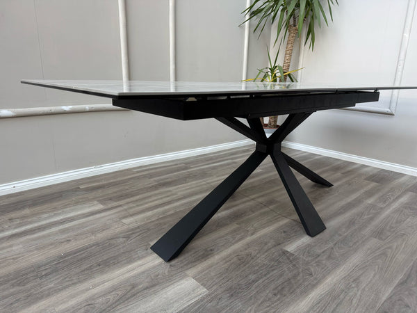 Crete Large Extending Ceramic Dining Table Marble Top Effect 180-220cm