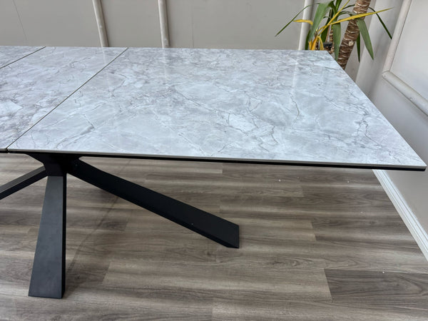 Crete Large Extending Ceramic Dining Table Marble Top Effect 180-220cm