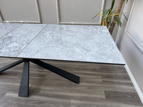 Crete Large Extending Ceramic Dining Table Marble Top Effect 180-220cm