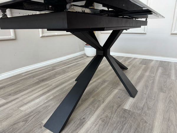 Crete Large Extending Ceramic Dining Table Marble Top Effect 180-220cm