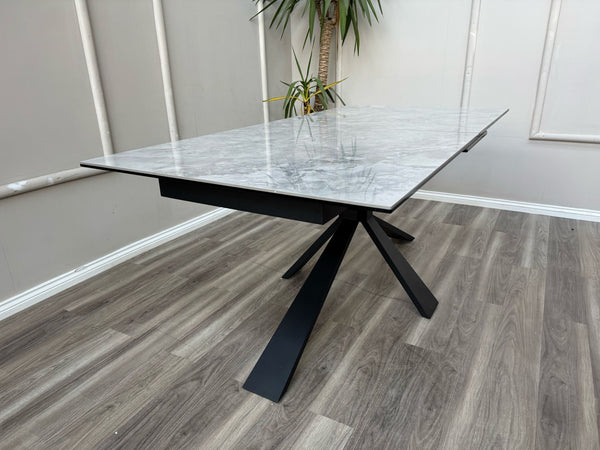 Crete Large Extending Ceramic Dining Table Marble Top Effect 180-220cm