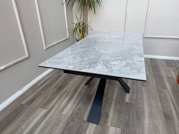 Crete Large Extending Ceramic Dining Table Marble Top Effect 180-220cm