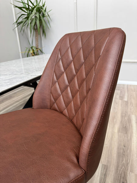 Mars Swivel Bar Stool Faux Red Tan Leather Kitchen High Chair (Choose Quantity)