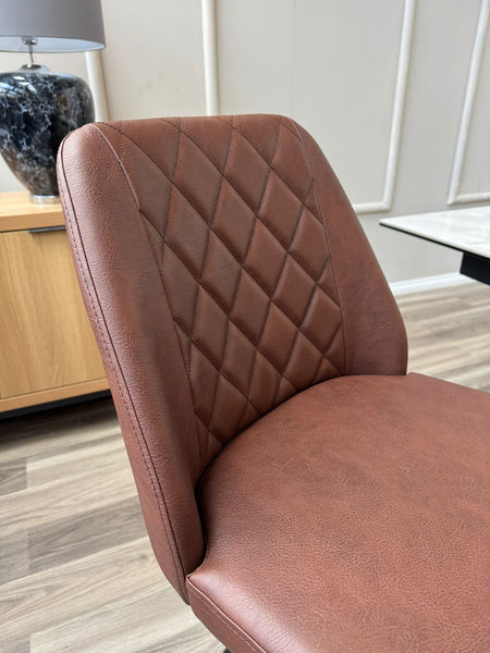 Mars Swivel Bar Stool Faux Red Tan Leather Kitchen High Chair (Choose Quantity)