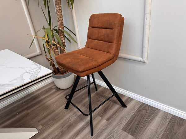 Njord Swivel Bar Stool Rust Fabric Scandinavian Style Kitchen High Chair (Choose Quantity)