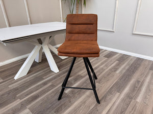 Njord Swivel Bar Stool Rust Fabric Scandinavian Style Kitchen High Chair (Choose Quantity)