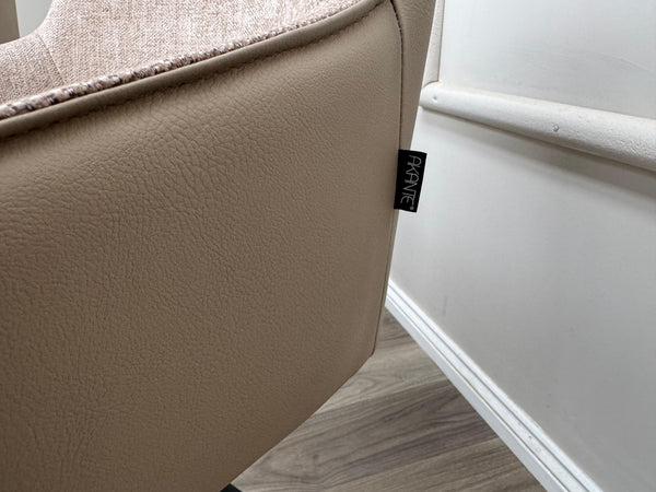 Jose Swivel Pebble Dining Chairs Hybrid Fabric Faux Leather Stylish Kitchen Chairs