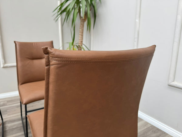 Maya Connubia Italian Design Tan Faux Leather Dining Chair - Black Legs (choose quantity)