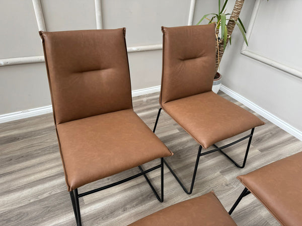 Maya Connubia Italian Design Tan Faux Leather Dining Chair - Black Legs (choose quantity)